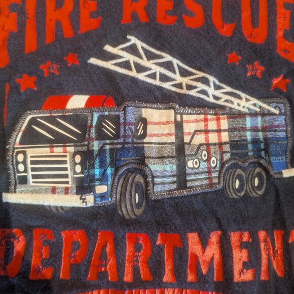 Bundle of Applique Firetruck PJ Tops - Picture 4 of 6